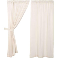 Thumbnail for Burlap Antique White Short Panel Curtain Set of 2 63