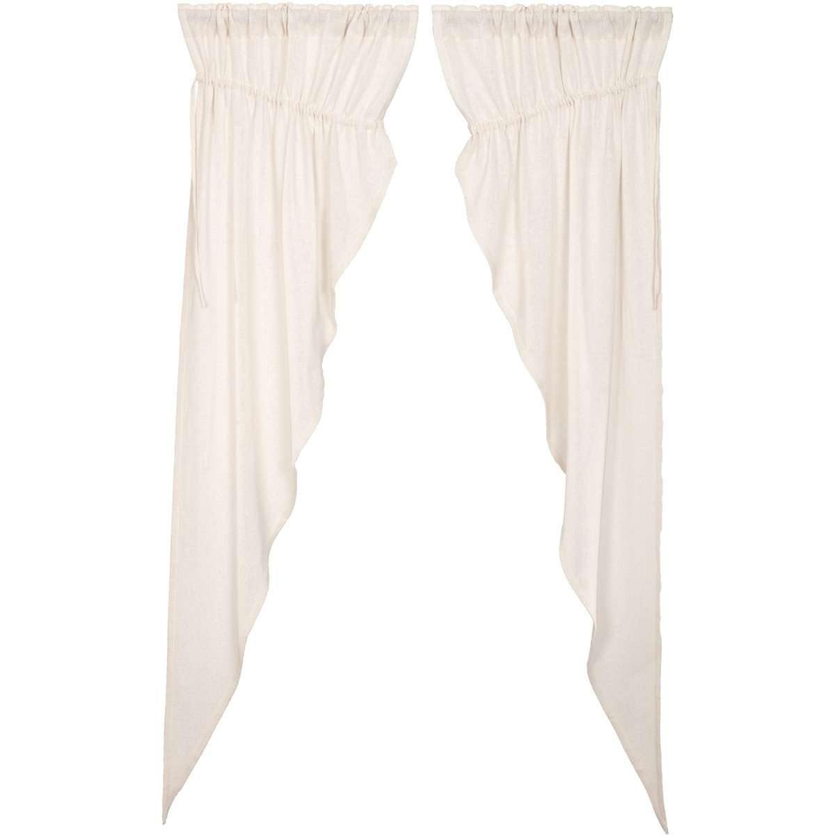Burlap Antique White Prairie Long Panel Curtain Set of 2 84x36x18 VHC Brands - The Fox Decor