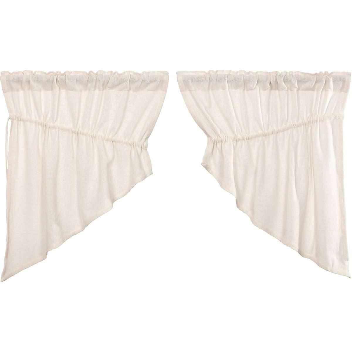 Burlap Antique White Prairie Swag Curtain Set of 2 36x36x18 VHC Brands - The Fox Decor