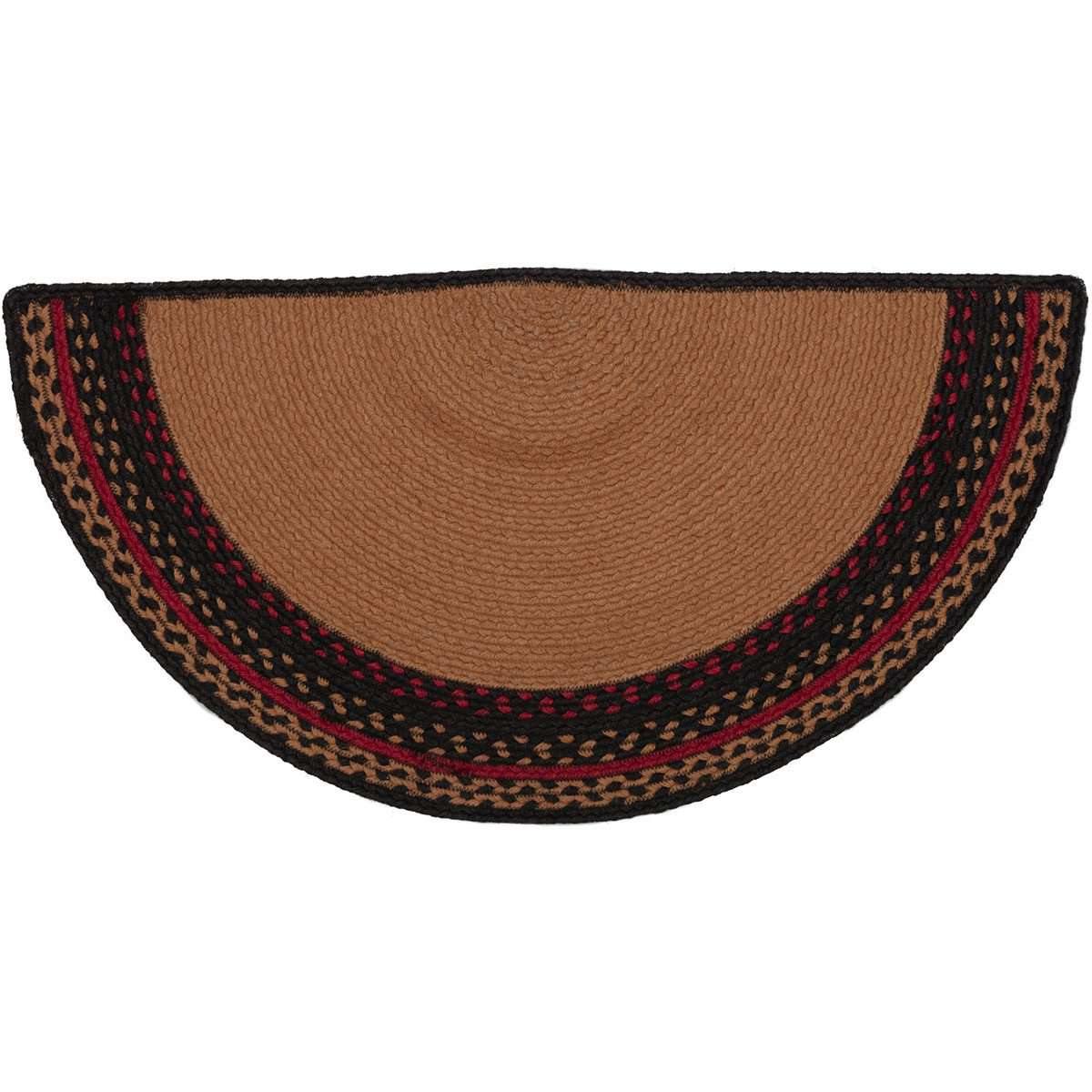 Cumberland Stenciled Moose Jute Rug Half Circle Welcome to the Cabin 16.5"x33" VHC Brands - The Fox Decor