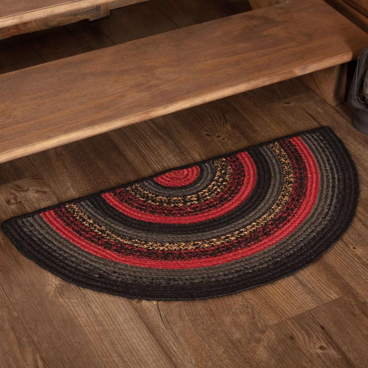 Cumberland Jute Braided Rug Half Circle 16.5"x33" VHC Brands - The Fox Decor