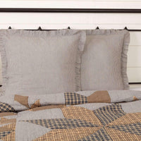 Dakota Star Farmhouse Blue Ticking Stripe Fabric Euro Sham 26x26 VHC Brands - The Fox Decor