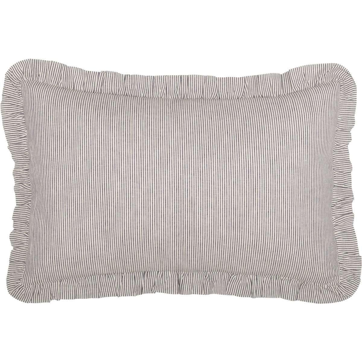 Dakota Star Farmhouse Blue Ticking Stripe Fabric Pillow 14x22 VHC Brands - The Fox Decor