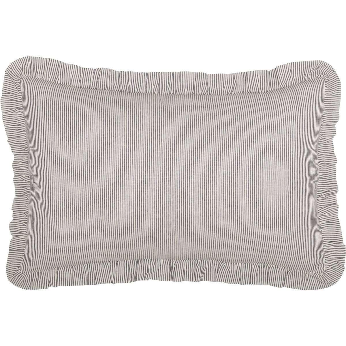 Dakota Star Farmhouse Blue Ticking Stripe Fabric Pillow 14x22 VHC Brands
