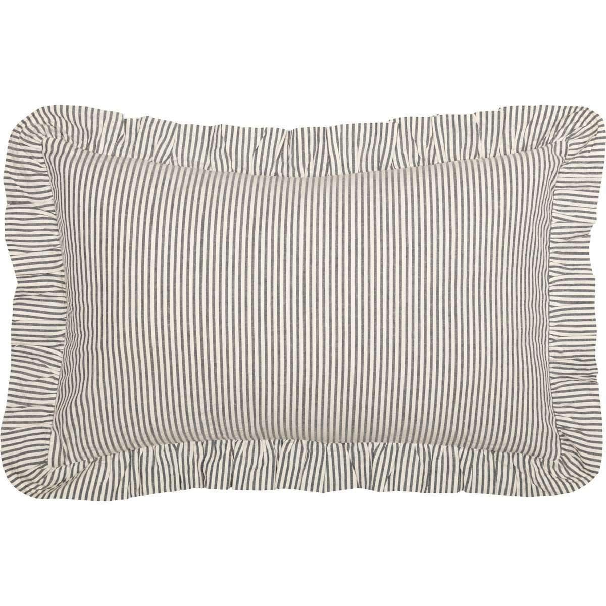 Hatteras Seersucker Blue Ticking Stripe Fabric Pillow 14x22 VHC Brands - The Fox Decor
