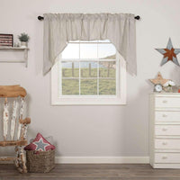 Thumbnail for Hatteras Seersucker Blue Ticking Stripe Swag Curtain Set of 2 36x36x16 VHC Brands - The Fox Decor