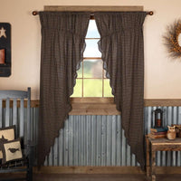 Thumbnail for Kettle Grove Plaid Prairie Long Panel Curtain Scalloped Set of 2 84x36x18 VHC Brands - The Fox Decor