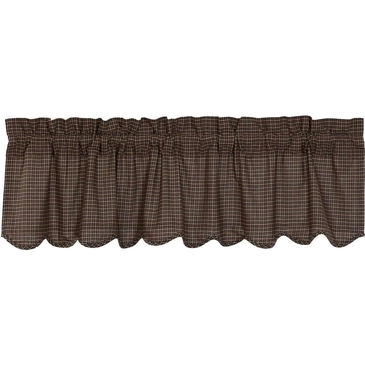 Kettle Grove Plaid Valance Scalloped Curtain 16x60 VHC Brands - The Fox Decor