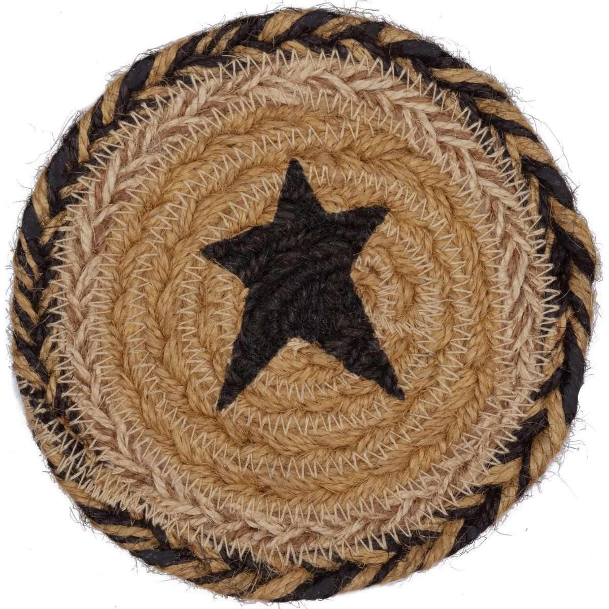 Kettle Grove Jute Coaster Stencil Star front