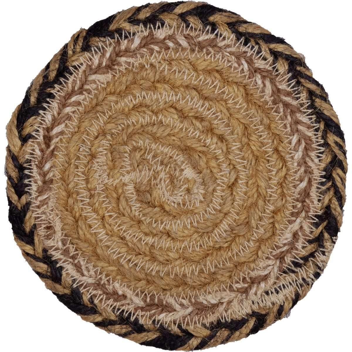 Kettle Grove Jute Coaster Stencil Star Set of 6 VHC Brands - The Fox Decor
