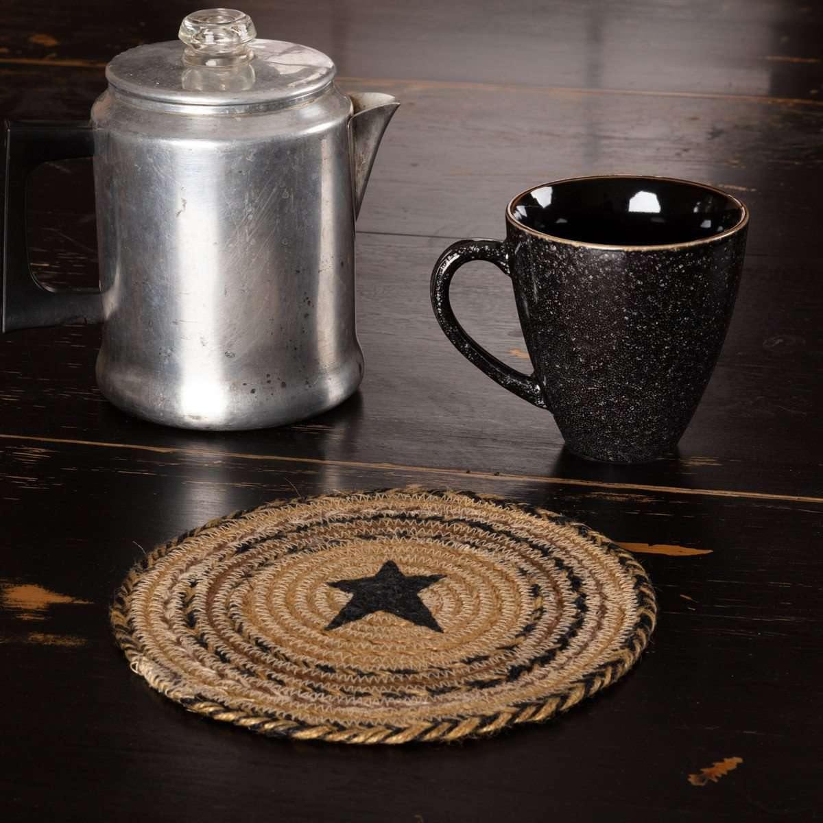 Kettle Grove Jute Trivet Stencil Star 8" VHC Brands - The Fox Decor