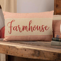 Thumbnail for Rory Schoolhouse Red Farmhouse Pillow 14x22 VHC Brands