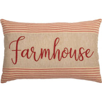 Thumbnail for Rory Schoolhouse Red Farmhouse Pillow 14x22 VHC Brands front