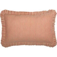 Thumbnail for Rory Schoolhouse Red Ticking Stripe Fabric Pillow 14x22 VHC Brands front