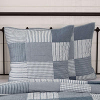 Sawyer Mill Blue Quilted Euro Sham 26x26 VHC Brands - The Fox Decor