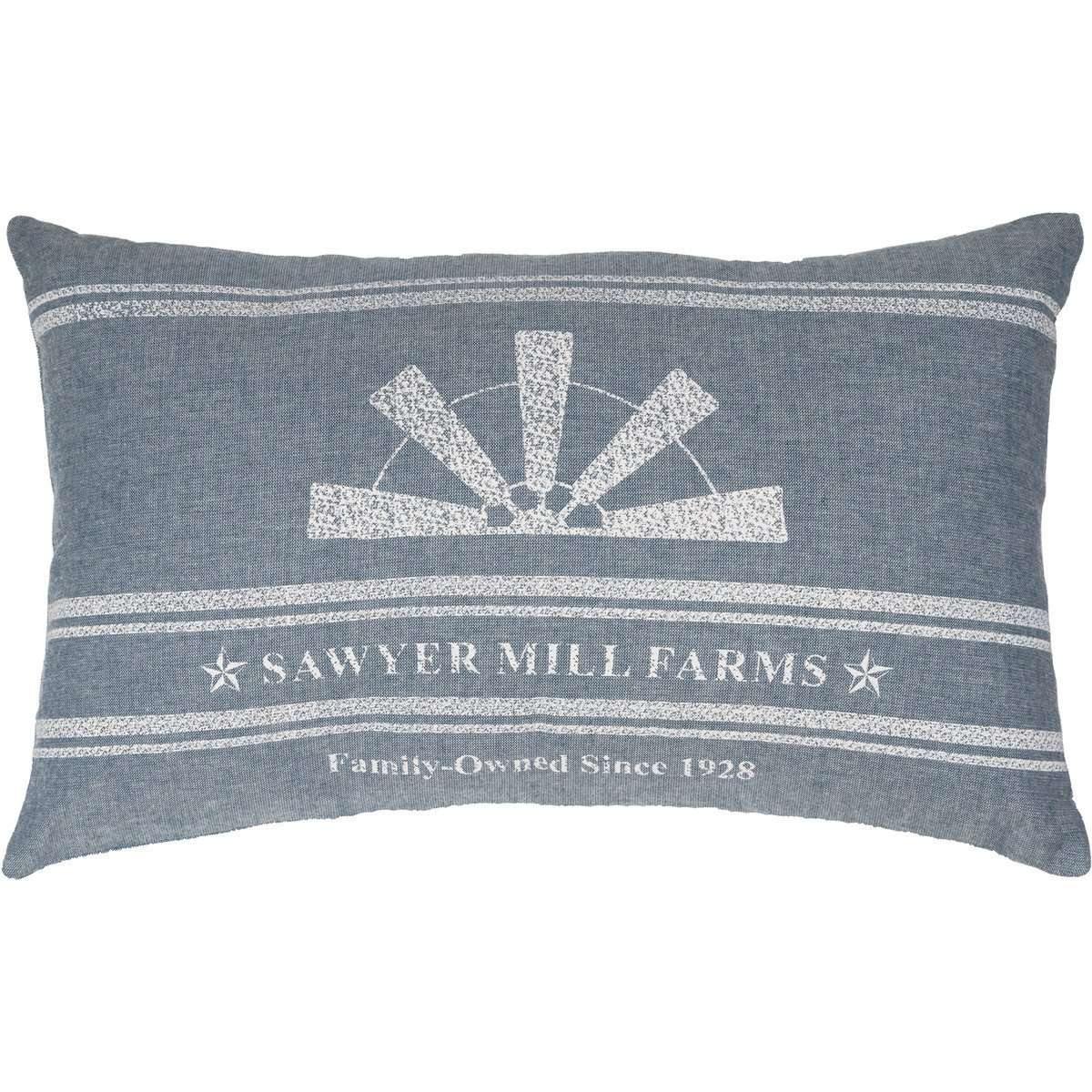 Sawyer Mill Blue Windmill Blade Pillow 14x22 front