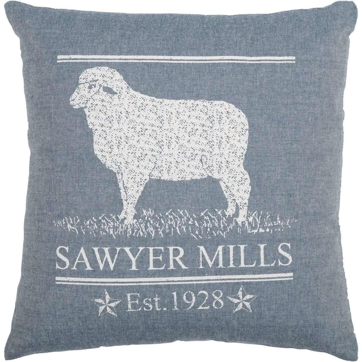 Sawyer Mill Blue Lamb Pillow 18x18 front