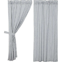 Thumbnail for Sawyer Mill Blue Ticking Stripe Short Panel Curtain Set of 2 63