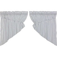 Thumbnail for Sawyer Mill Blue Ticking Stripe Prairie Swag Curtain Set of 2 - The Fox Decor