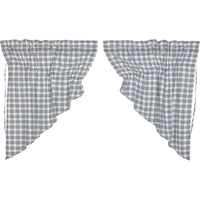 Thumbnail for Sawyer Mill Blue Plaid Prairie Swag Curtain Set of 2 36x36x18 VHC Brands - The Fox Decor