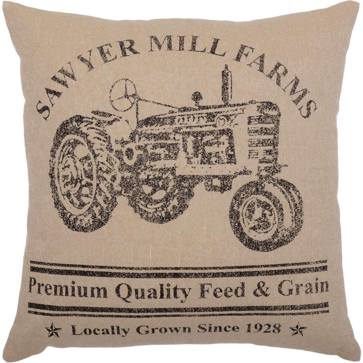 Sawyer Mill Charcoal Tractor Pillow Charcoal 18" - The Fox Decor
