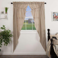 Thumbnail for Sawyer Mill Charcoal Ticking Stripe Prairie Long Panel Curtain Set of 2 - The Fox Decor