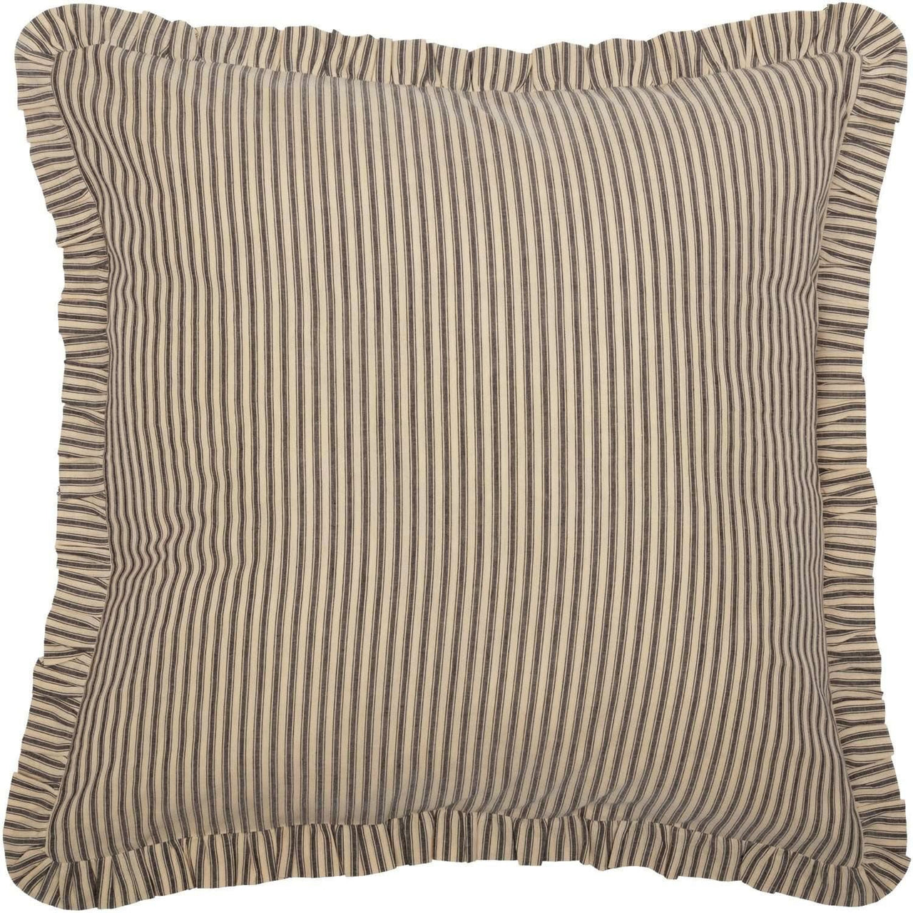 Sawyer Mill Charcoal Ticking Stripe Fabric Euro Sham 26x26 VHC Brands - The Fox Decor