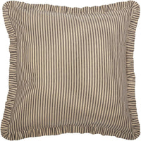Sawyer Mill Charcoal Ticking Stripe Fabric Euro Sham 26x26 VHC Brands - The Fox Decor