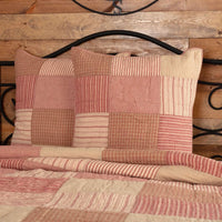 Sawyer Mill Red Quilted Euro Sham 26x26 VHC Brands - The Fox Decor
