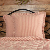 Thumbnail for Sawyer Mill Red Ticking Stripe Fabric Euro Sham 26x26 VHC Brands - The Fox Decor