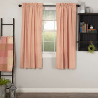 Thumbnail for Sawyer Mill Red Ticking Stripe Short Panel Curtain Set of 2 63