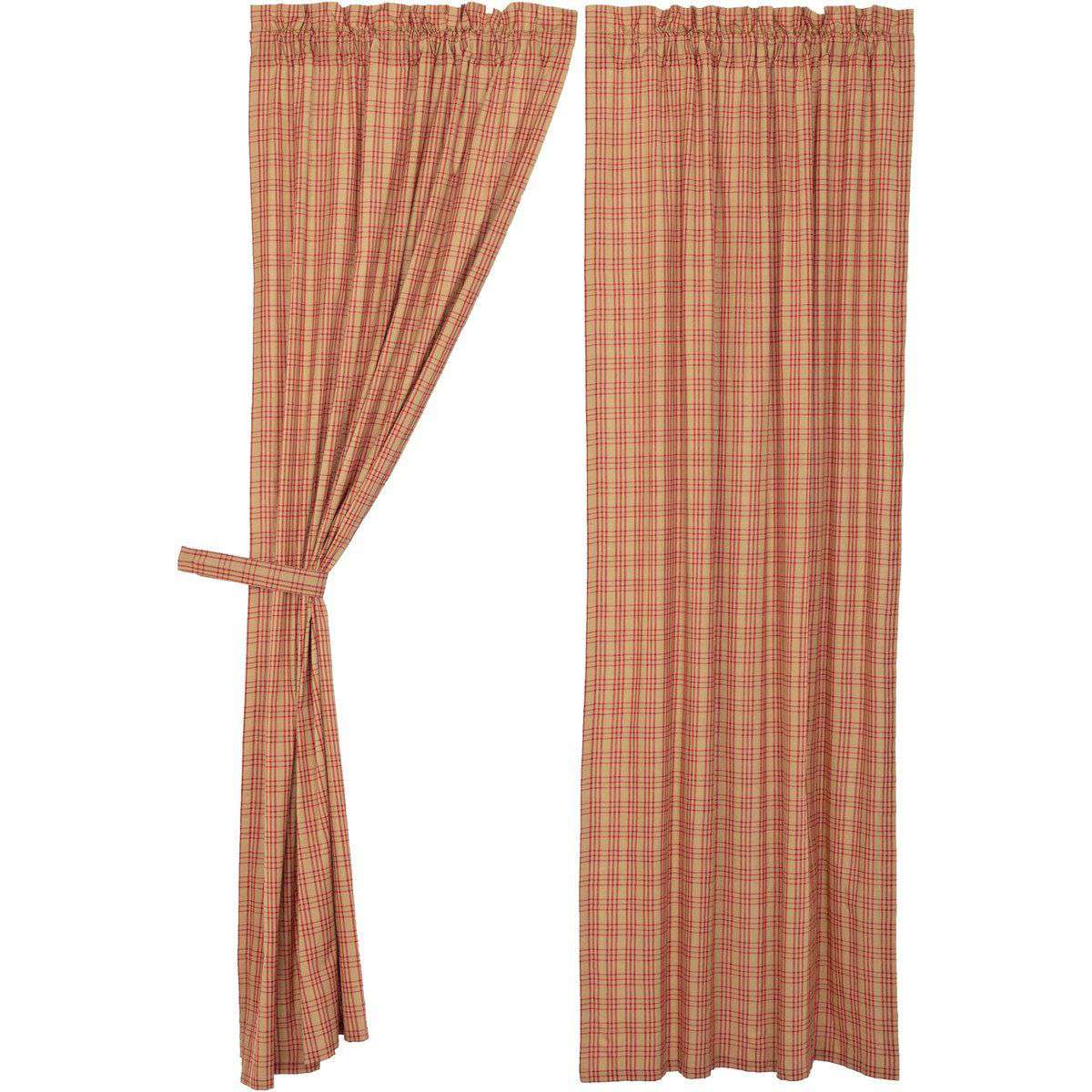 Sawyer Mill Charcoal/Blue/Red Plaid Panel Curtain Set of 2 84x40 - The Fox Decor