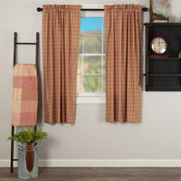 Thumbnail for Sawyer Mill Red Plaid Short Panel Curtain Set of 2 63