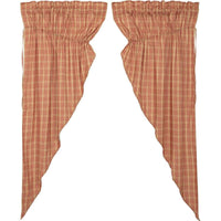 Thumbnail for Sawyer Mill Red Plaid Prairie Short Panel Curtain Set of 2 63x36x18 VHC Brands - The Fox Decor