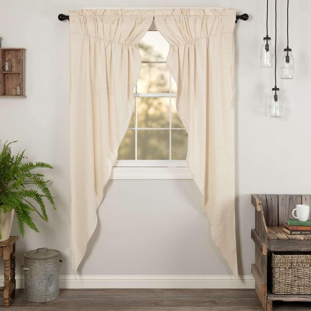 Simple Life Flax Natural Prairie Long Panel Curtain Set of 2 84x36x18 VHC Brands - The Fox Decor