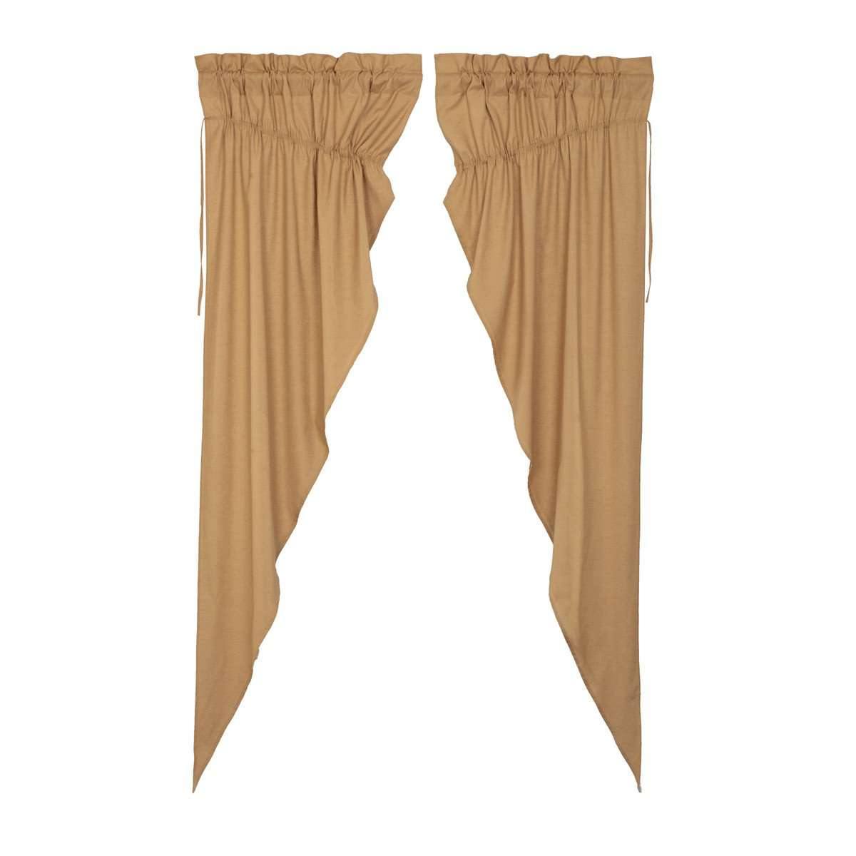 Simple Life Flax Khaki Prairie Long Panel Curtain Set of 2 84x36x18 VHC Brands - The Fox Decor