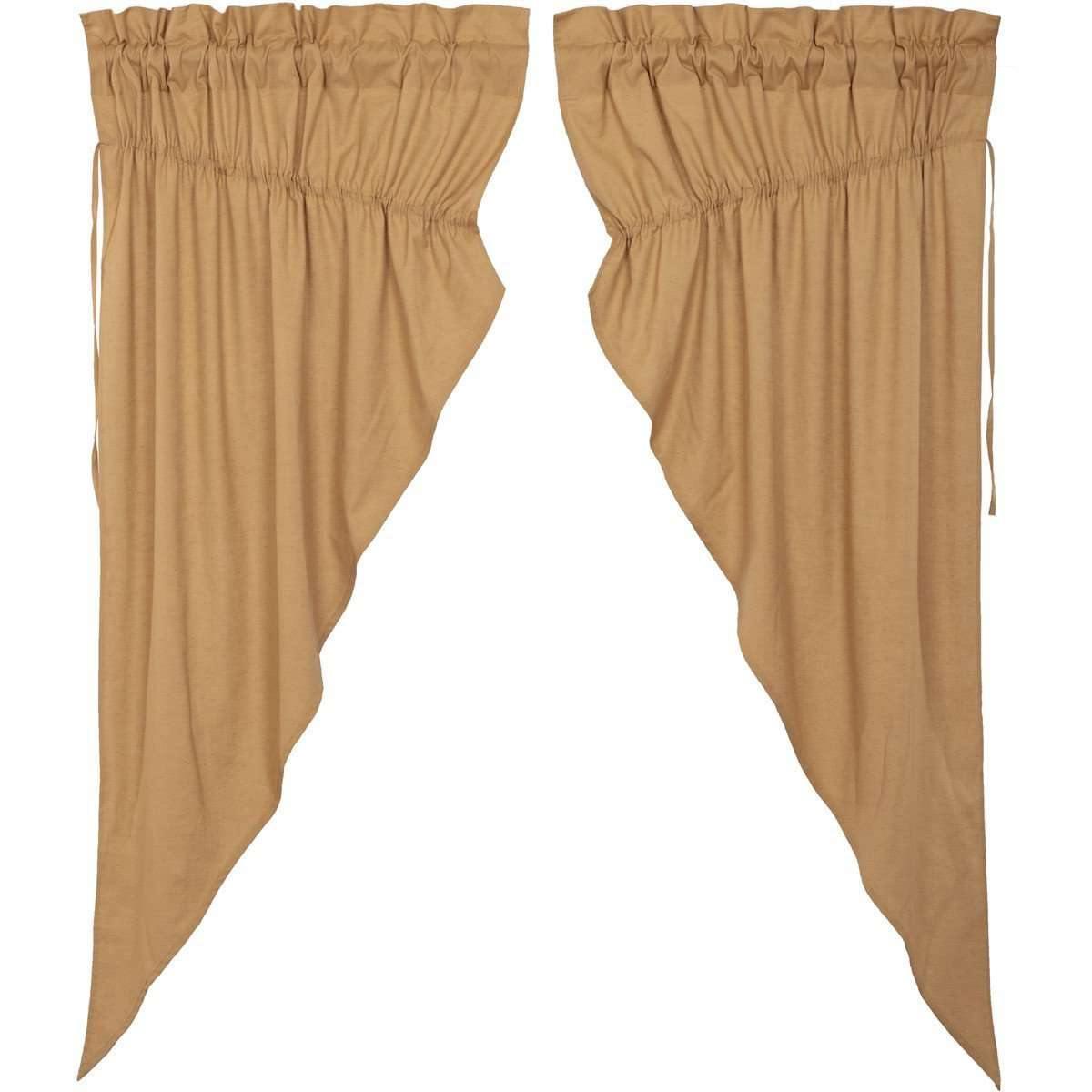 Simple Life Flax Khaki Prairie Short Panel Curtain Set of 2 63x36x18 VHC Brands - The Fox Decor