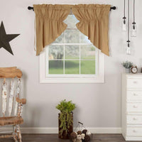 Thumbnail for Simple Life Flax Khaki Prairie Swag Curtain Set of 2 36x36x18 VHC Brands - The Fox Decor