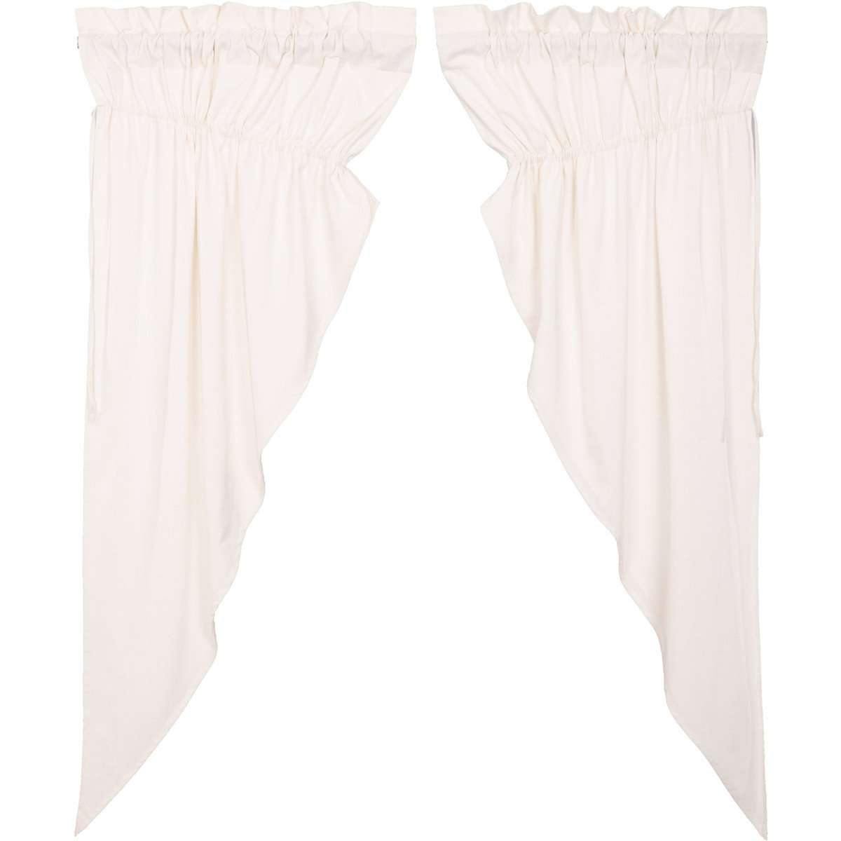Simple Life Flax Antique White Prairie Short Panel Curtain Set of 2 63x36x18 VHC Brands - The Fox Decor