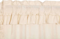 Thumbnail for Muslin Ruffled Unbleached Natural Prairie Short Panel Curtain Set 63x36x18 VHC Brands zoom