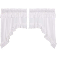 Thumbnail for Muslin Ruffled Bleached White Swag Curtain Set of 2 36x36x16 VHC Brands - The Fox Decor