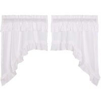 Muslin Ruffled Bleached White Swag Curtain Set of 2 36x36x16 VHC Brands - The Fox Decor