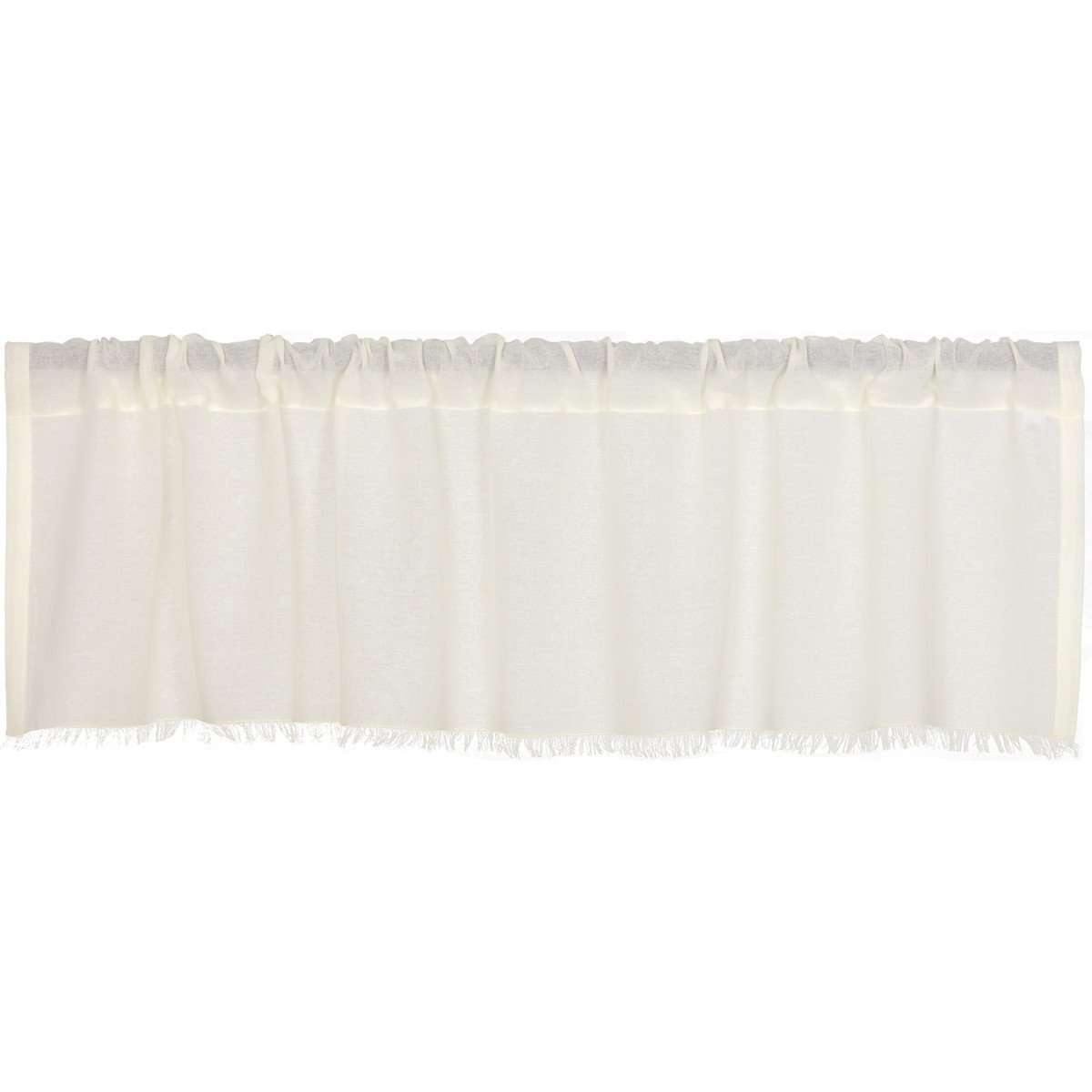 Tobacco Cloth Antique White Valance Fringed Curtain 16x60 VHC Brands - The Fox Decor