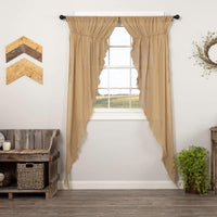 Thumbnail for Tobacco Cloth Khaki Prairie Long Panel Curtain Fringed Set of 2 84x36x18 VHC Brands - The Fox Decor