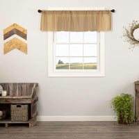 Thumbnail for Tobacco Cloth Khaki Valance Fringed Curtain 16x60 VHC Brands - The Fox Decor