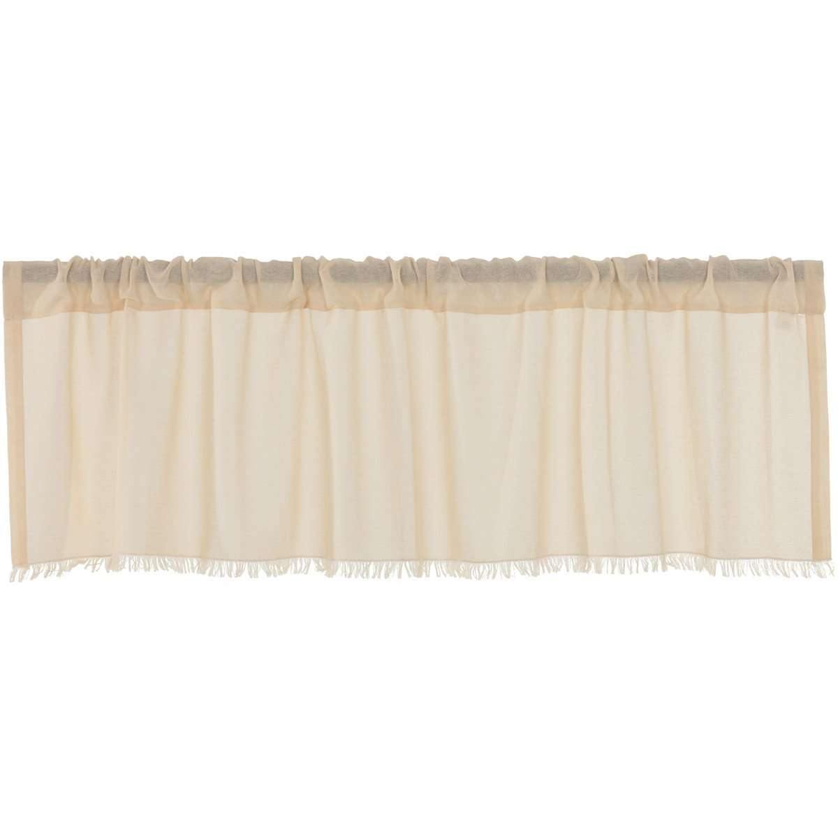 Tobacco Cloth Natural Valance Fringed Curtain 16x60 VHC Brands - The Fox Decor