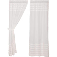 Thumbnail for White Ruffled Sheer Petticoat Panel Curtain Set of 2 84x40 VHC Brands - The Fox Decor