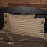 Thumbnail for Farmhouse Star Standard Pillow Case w/Applique Star Set of 2 21x30
