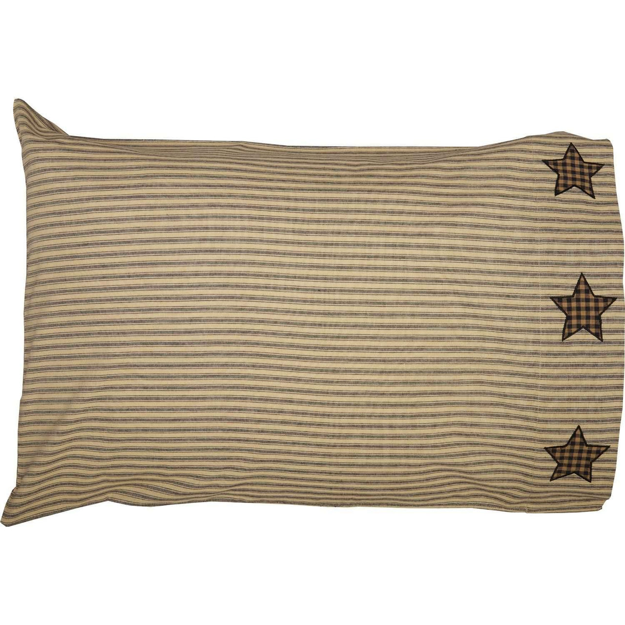 Farmhouse Star Standard Pillow Case w/Applique Star Set of 2 21x30 VHC Brands - The Fox Decor