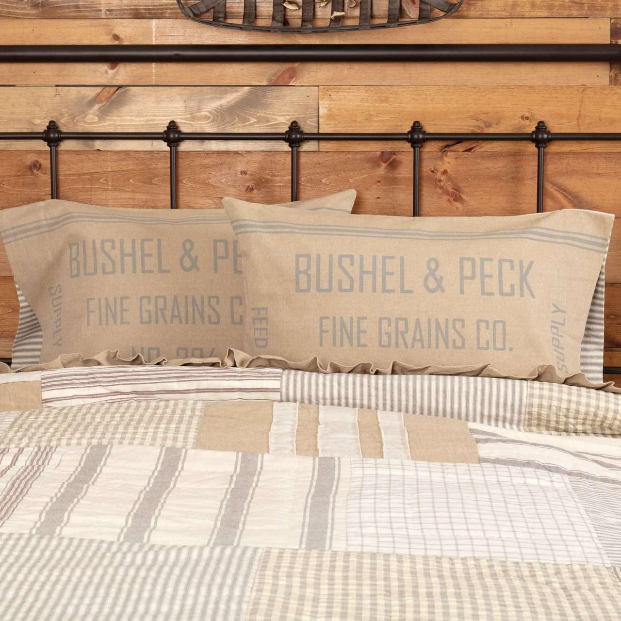 Grace Feed Sack Standard Pillow Case Set of 2 21x30 VHC Brands - The Fox Decor